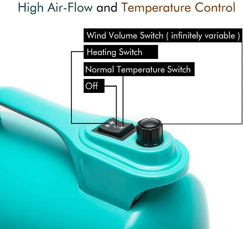 Shernbao SHD-2600P Teal Super Cyclone Dog Grooming Dryer