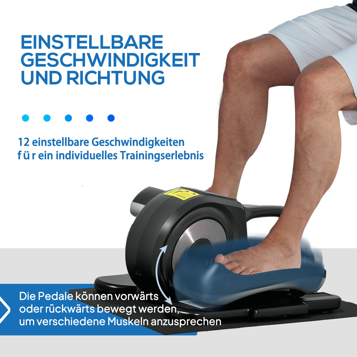 SPORTNOW Fußtrainer, Handlicher Pedaltrainer, 12 Programme, LCD-Monitor, Fernbedienung, Heimtrainer, Workout-Gerät
