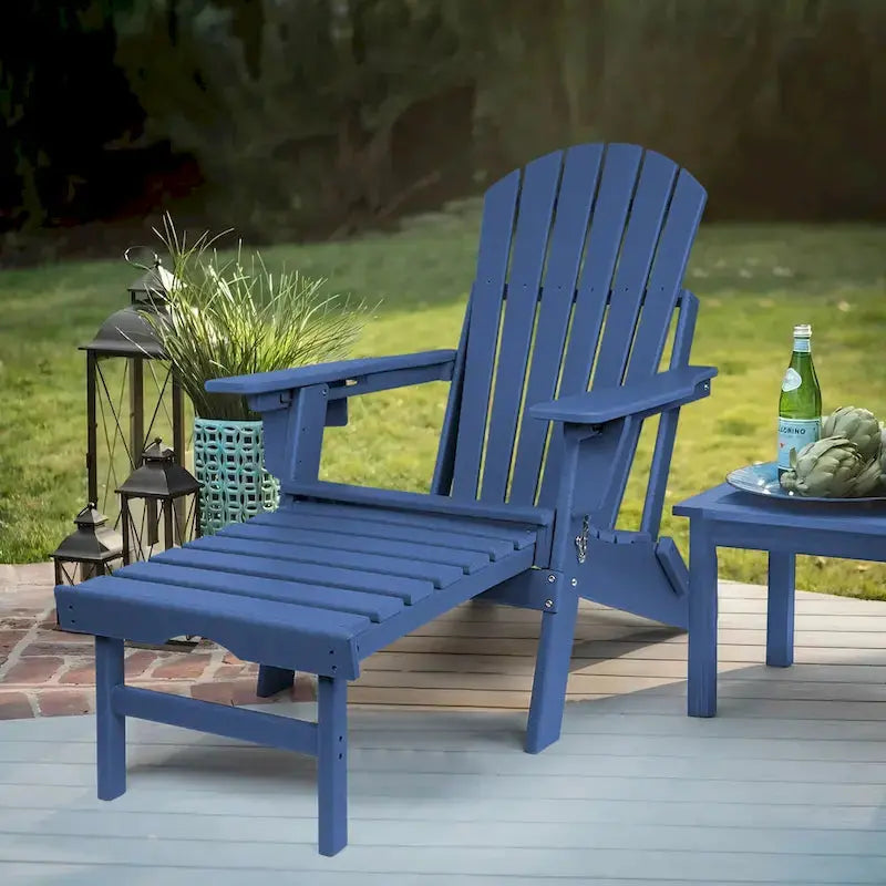 Vrakae Adjustable Folding Adirondack Chair with Matching Ottoman