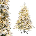 Snow-Flocked Pre-Lit Christmas Tree – Hinged PE/PVC Blend Branches