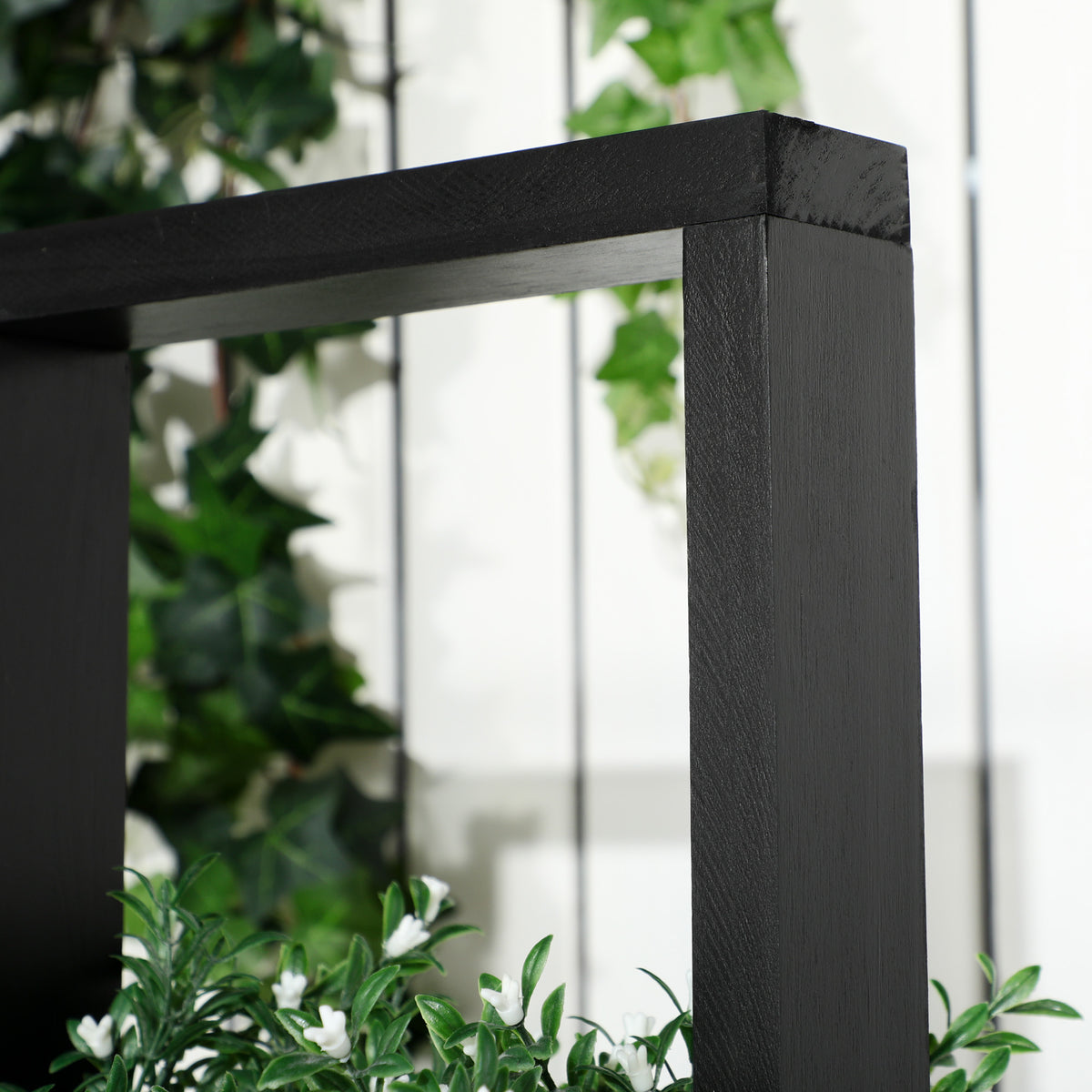 Outsunny Pflanzkasten-Kombination, modulares Design, Standrahmen, Naturholz, schwarz, 90 x 45 x 170 cm
