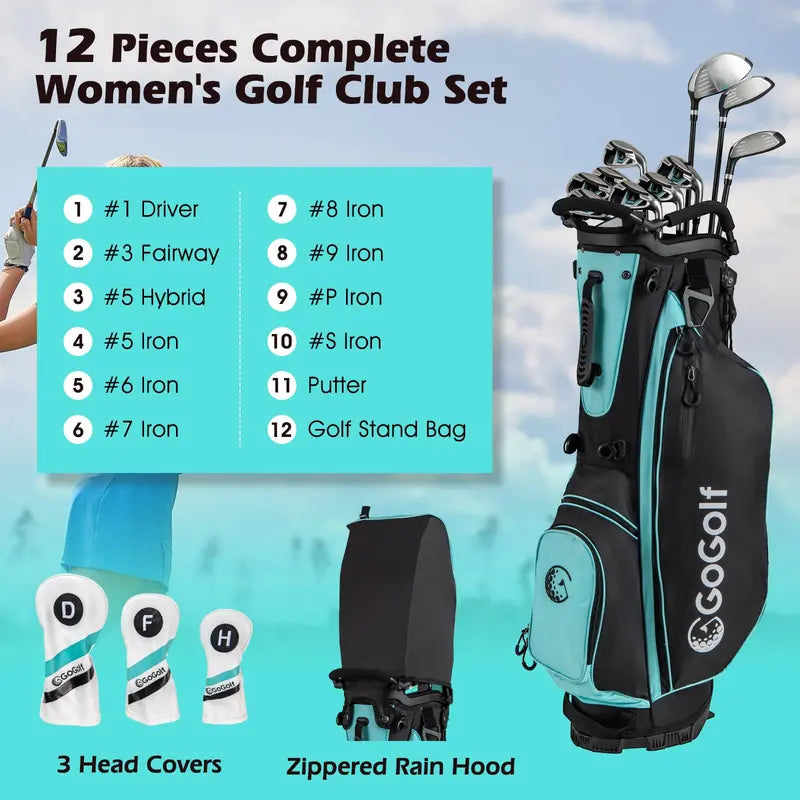 Women's Complete Golf Set – 12-Piece Right-Handed Ladies' Club Collection