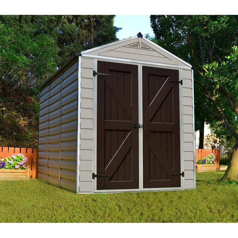 SkyLight 6-Foot Wide by 8-Foot Deep Heavy-Duty Plastic Storage Shed