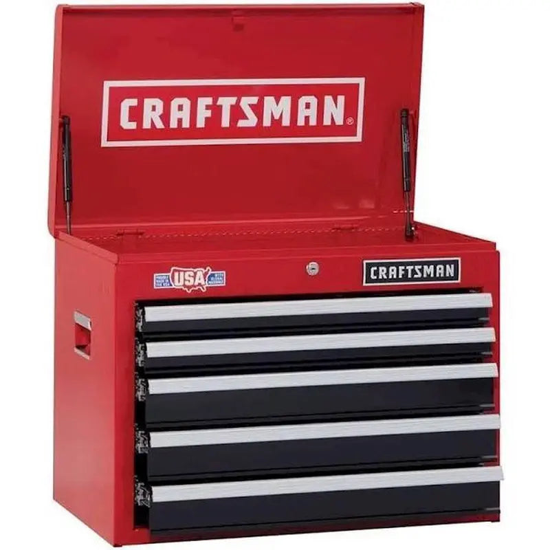 Red Steel 5-Drawer Tool Chest – 19.75-Inch Height with Durable Construction