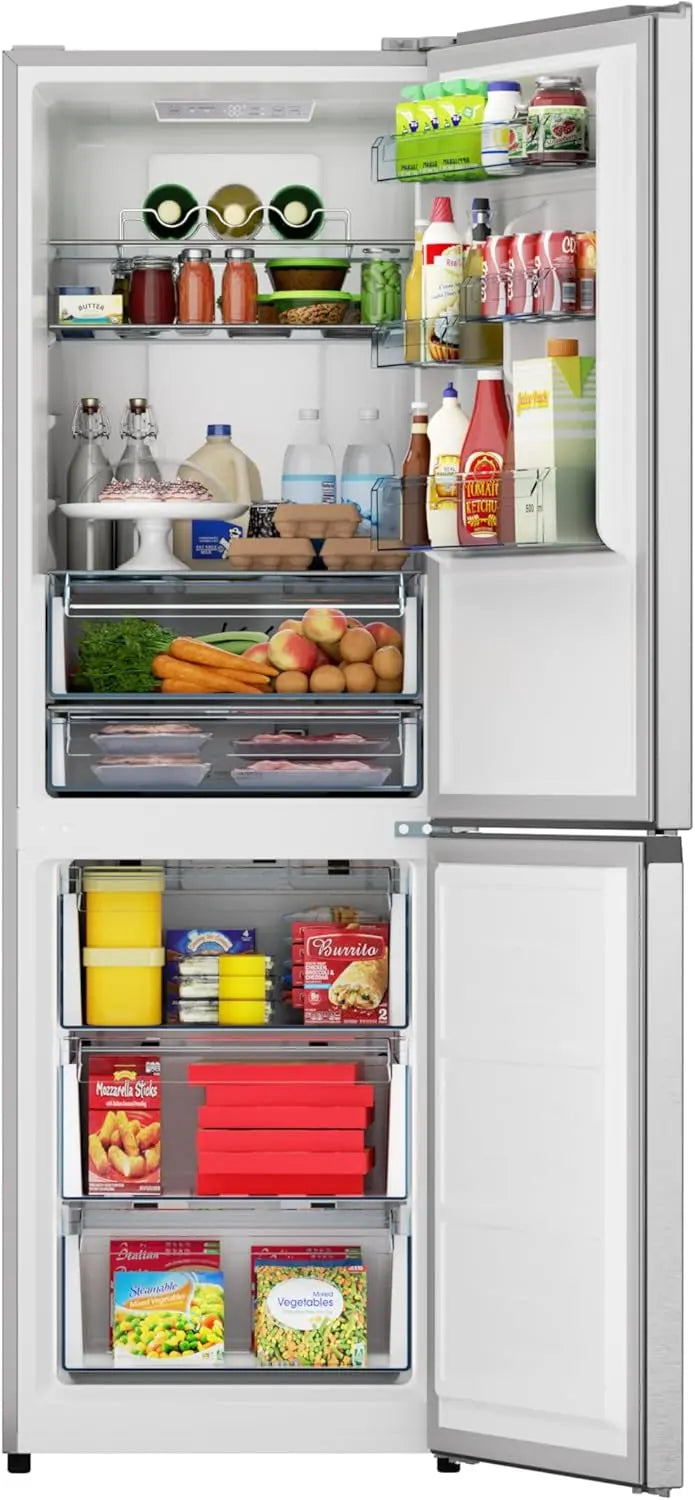 Sharp Counter-Depth Bottom-Freezer Refrigerator | 24-Inch Wide, 11.5 Cu. Ft. Energy-Efficient Model with Sleek, Space-Saving Design