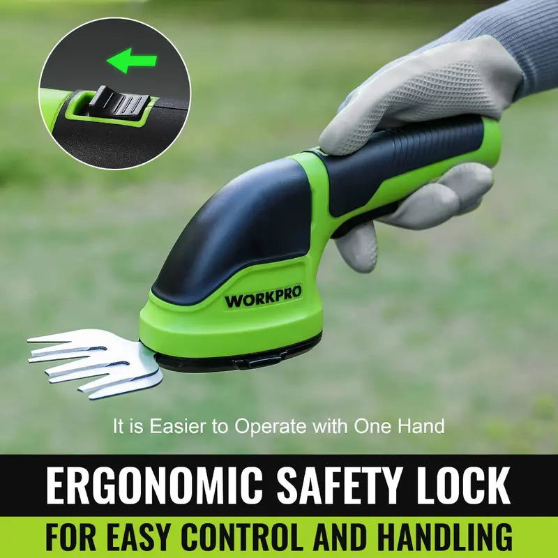 WORKPRO 3.6V Cordless 2-in-1 Hedge & Grass Trimmer – Lightweight Handheld Design