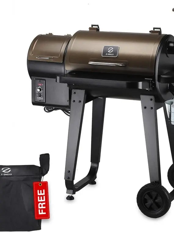 Z Grills ZPG-450A Wood Pellet Grill & Smoker, 8-in-1 BBQ, Auto Temp Control, 450 Sq In, Bronze