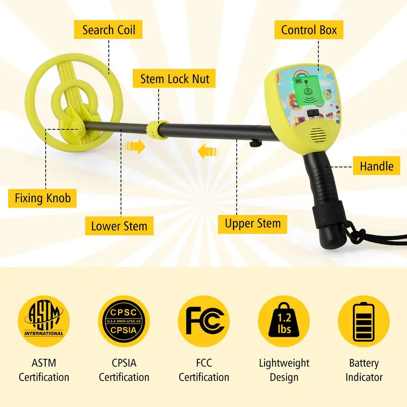 Kid-Friendly Metal Detector Toy with Educational Features
