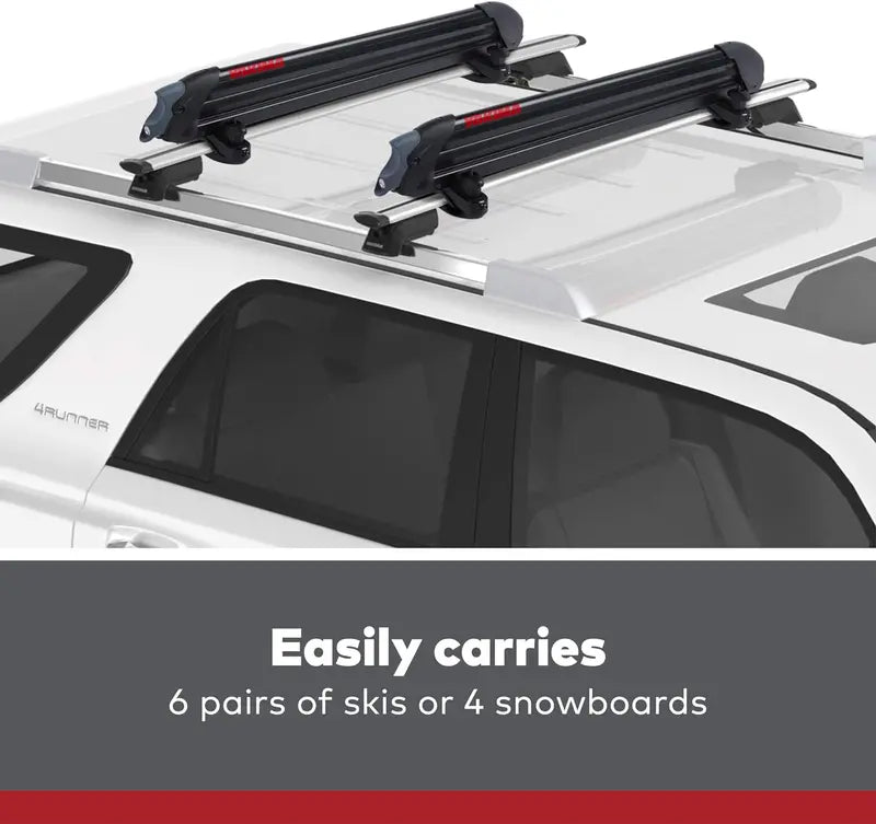 Yakima PowderHound Roof-Mount Ski & Snowboard Carrier – Holds 6 Skis or 4 Boards, Quiet Ride Design
