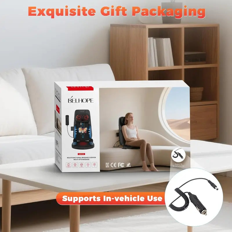 Shiatsu Back Massager with Heat – 4D Kneading Device for Office or Home Pain Relief