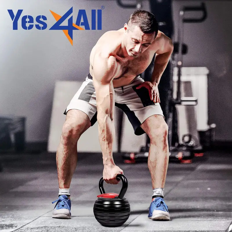 Yes4All Adjustable Kettlebell Handle – Convertible Weight System with Grip Options