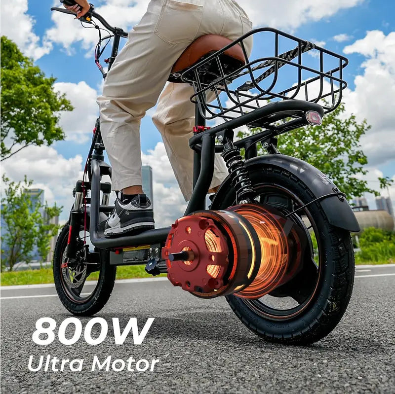 iScooter Foldable Electric Scooter with Seat – 37-Mile Range, Triple-Speed Modes (28/19/15.6 mph), Dual Suspension & Front Basket