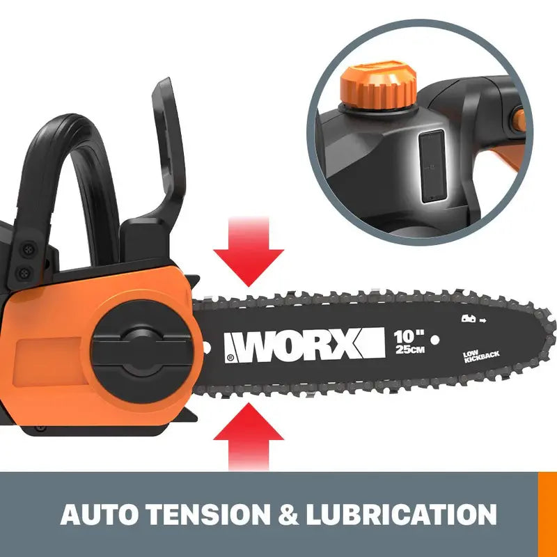 Worx WG322 20V Cordless 10-Inch Pole Saw and Chain Saw Combo – Power Share Compatible