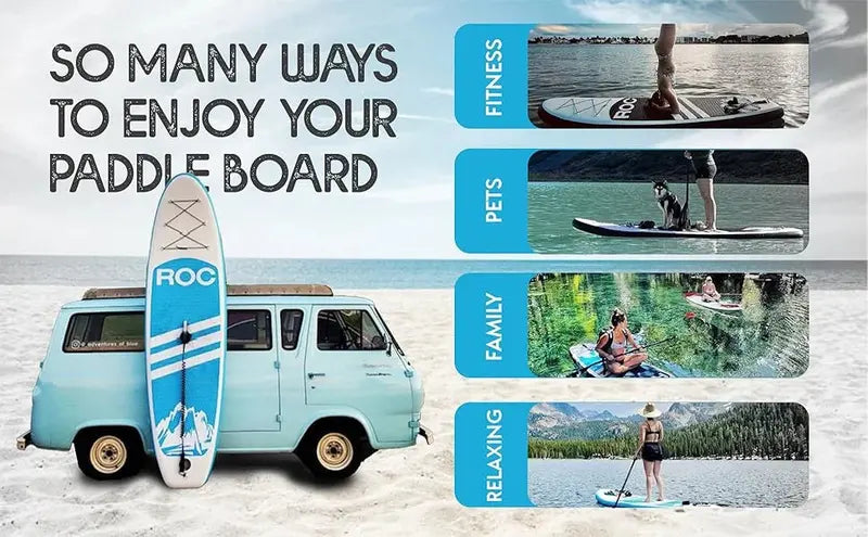 Roc 10'6″ Inflatable Stand-Up Paddle Board – Stable All-Around SUP for Beginners & Experts