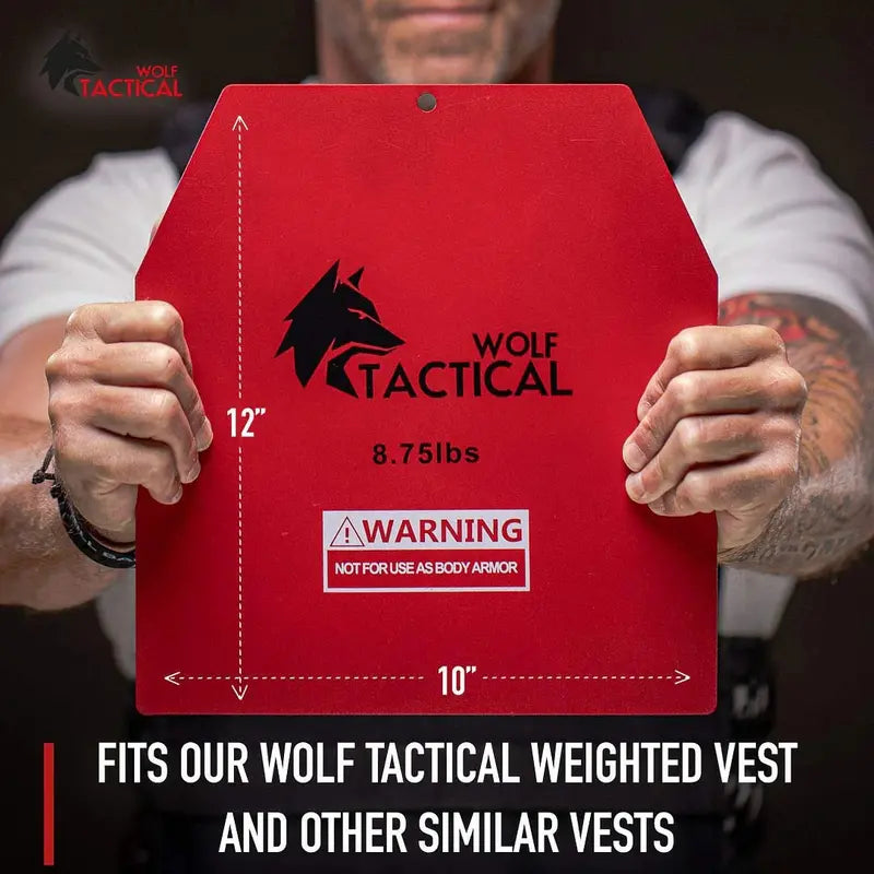WOLF TACTICAL 8.75LB Steel Weight Vest Plates – Pair for Enhanced Workouts