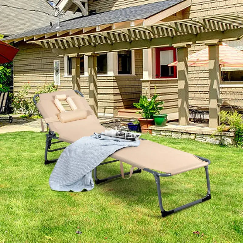 Versatile Adjustable Patio Recliner – Space-Saving Folding Lounge Chair