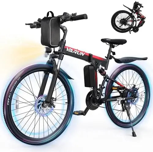 VARUN 750W Electric Bike – Foldable for Adults, 48V Battery, 20+ MPH, 50 Mile Range, 21-Speed Gears, Dual Hydraulic Suspension