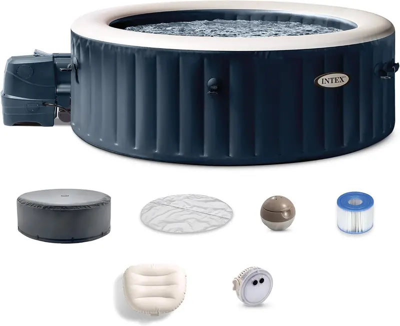 Intex PureSpa Plus Inflatable Bubble Massage Spa Set – Includes Energy-Saving Heater and Pump