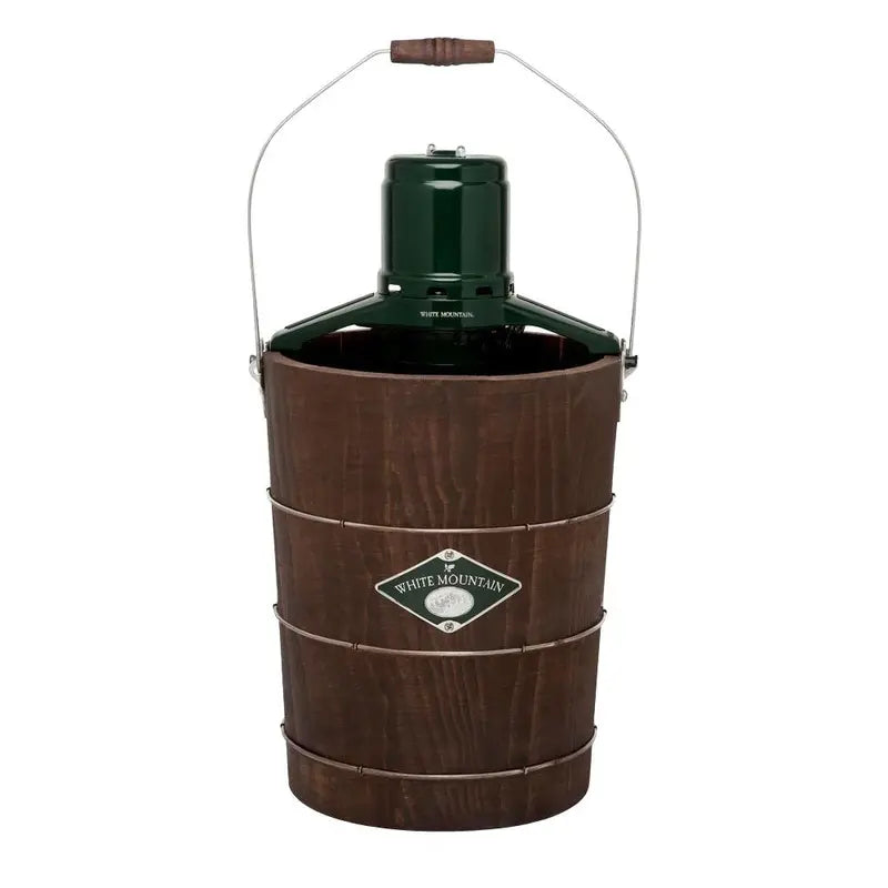 White Mountain Electric Ice Cream Maker – 6-Quart Green & Brown Retro Design