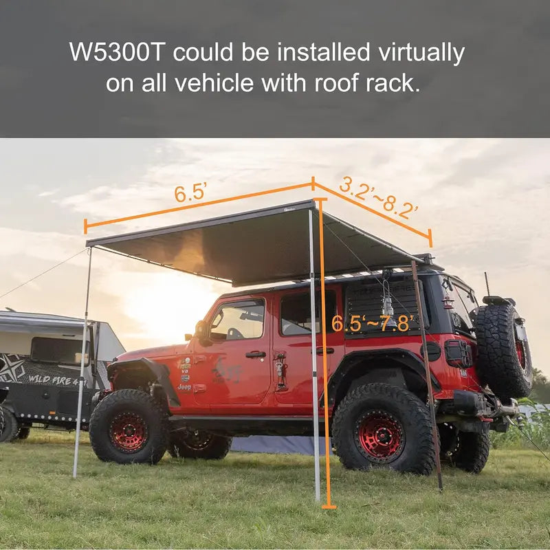 W5300T Semi-Automatic Retractable Patio Awning with Weather-Resistant Fabric