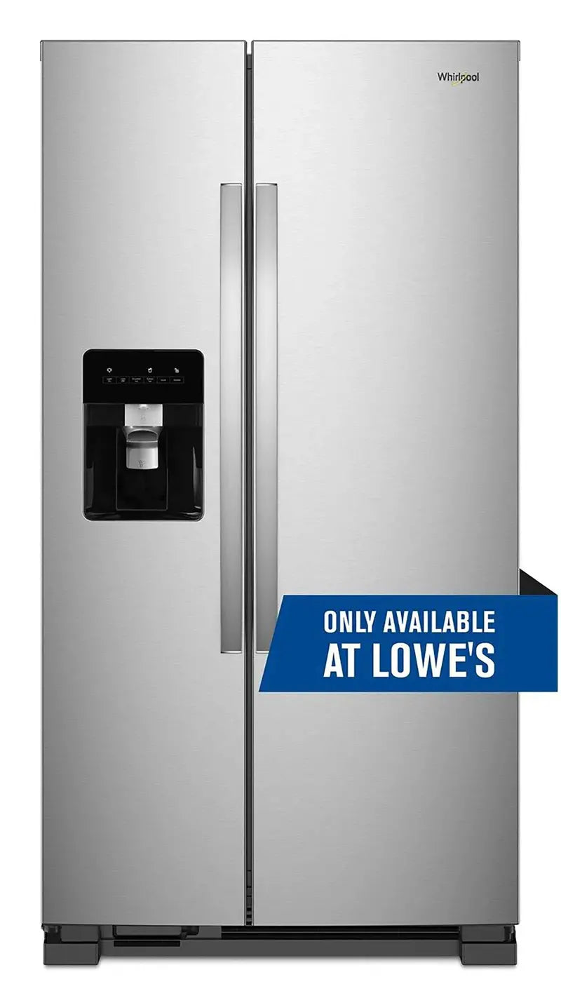 Whirlpool 36-Inch Side-by-Side Refrigerator – 24 Cu. Ft., Stainless Steel Finish