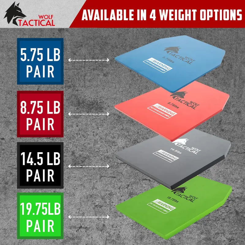 WOLF TACTICAL 8.75LB Steel Weight Vest Plates – Pair for Enhanced Workouts