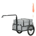 HOMCOM Fahrradanhänger mit abnehmbarer und faltbarer 65L Aufbewahrungsbox, Sicherheitsreflektoren, maximale Belastung von 40KG, grau