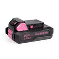 WORKPRO 20V 2.0Ah Lithium-Ion Replacement Battery – Compatible with Pink Cordless Drill Drivers