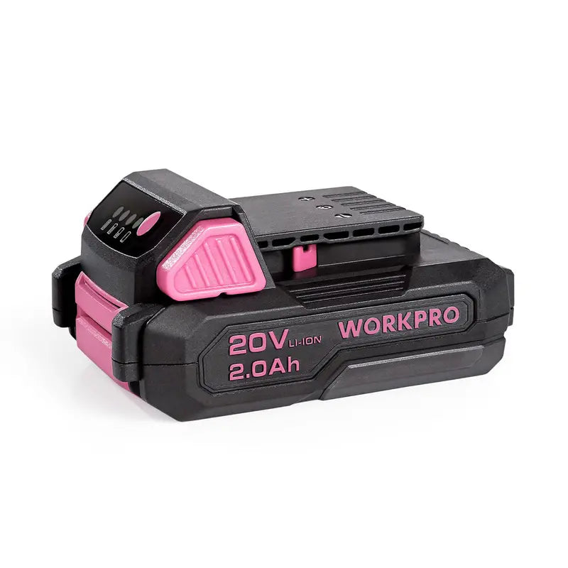 WORKPRO 20V 2.0Ah Lithium-Ion Replacement Battery – Compatible with Pink Cordless Drill Drivers