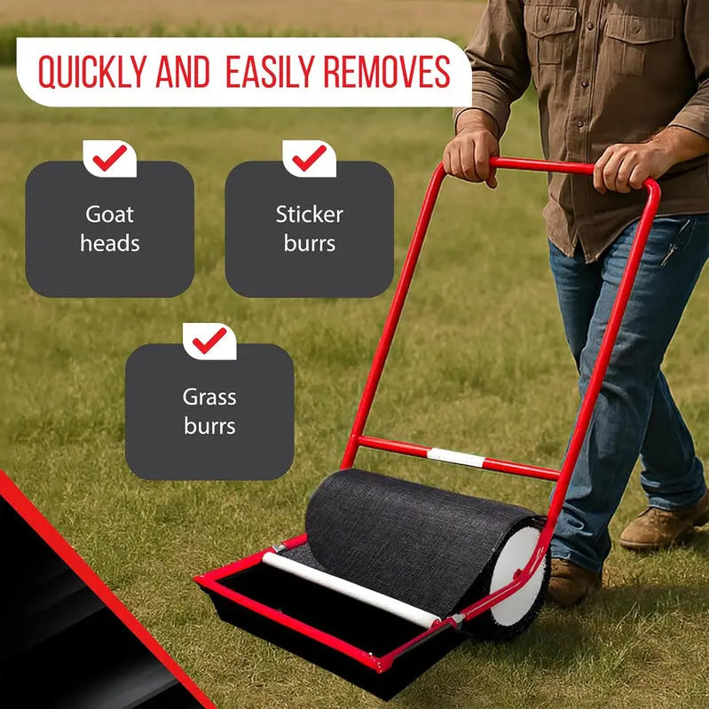 X-Large Burr Roller Remover – 18-Inch Yard Tool for Efficient Weed & Seed Removal, Push-Style Design Version 2.0