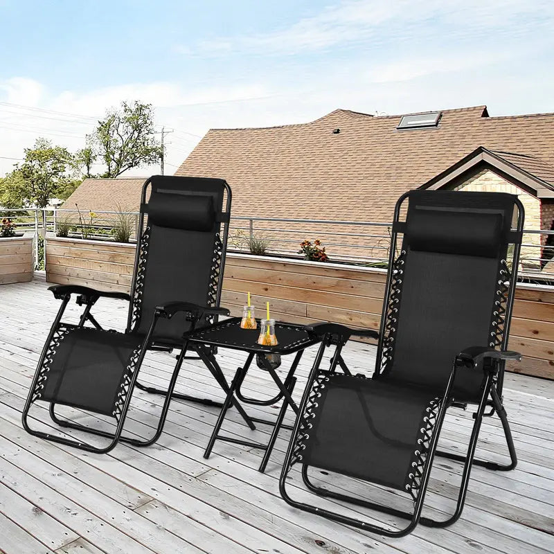 Zero Gravity Recliner Chair Set – Dual Lounge Chairs with Ergonomic Support and Footrests