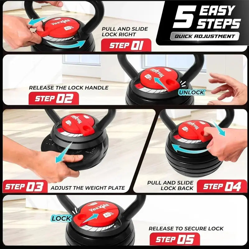 Yes4All Adjustable Kettlebell Handle – Convertible Weight System with Grip Options