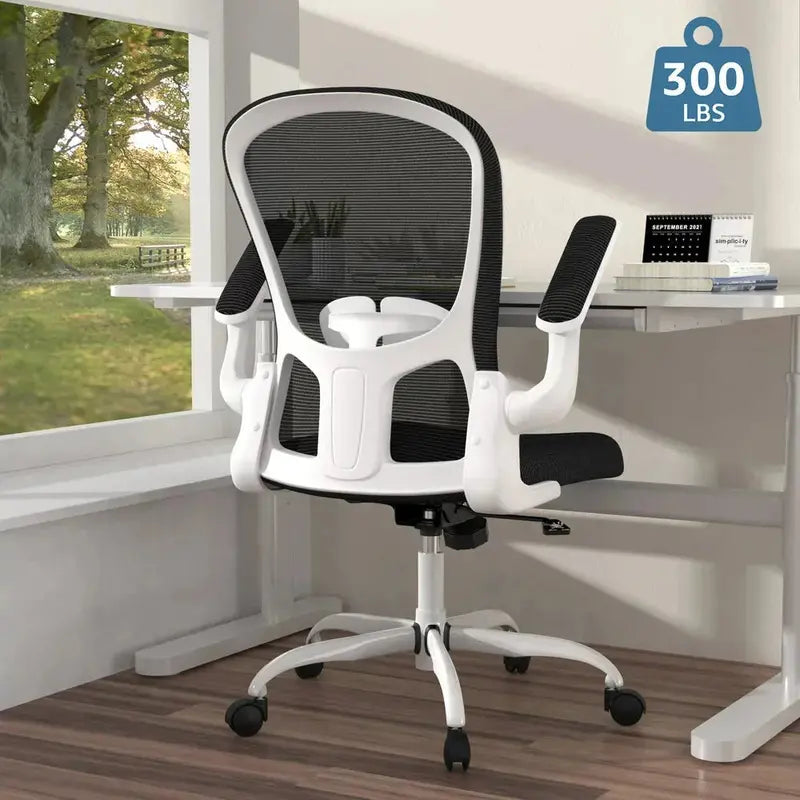 Silybon Adjustable Ergonomic Task Chair – Flip-Up Arms & Height Control