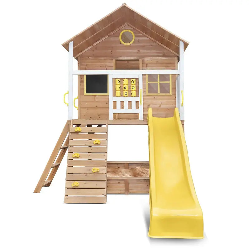 Lifespan Warrigal Kids' Cubby House – Bright Yellow Slide & Durable Outdoor Play Structure