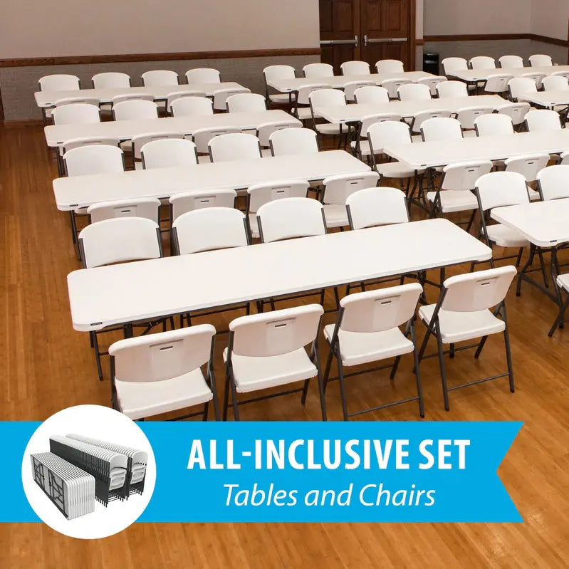Lifetime Folding Table and Chair Set – Bulk Pack of 108 for Events, Catering, or Large Gatherings