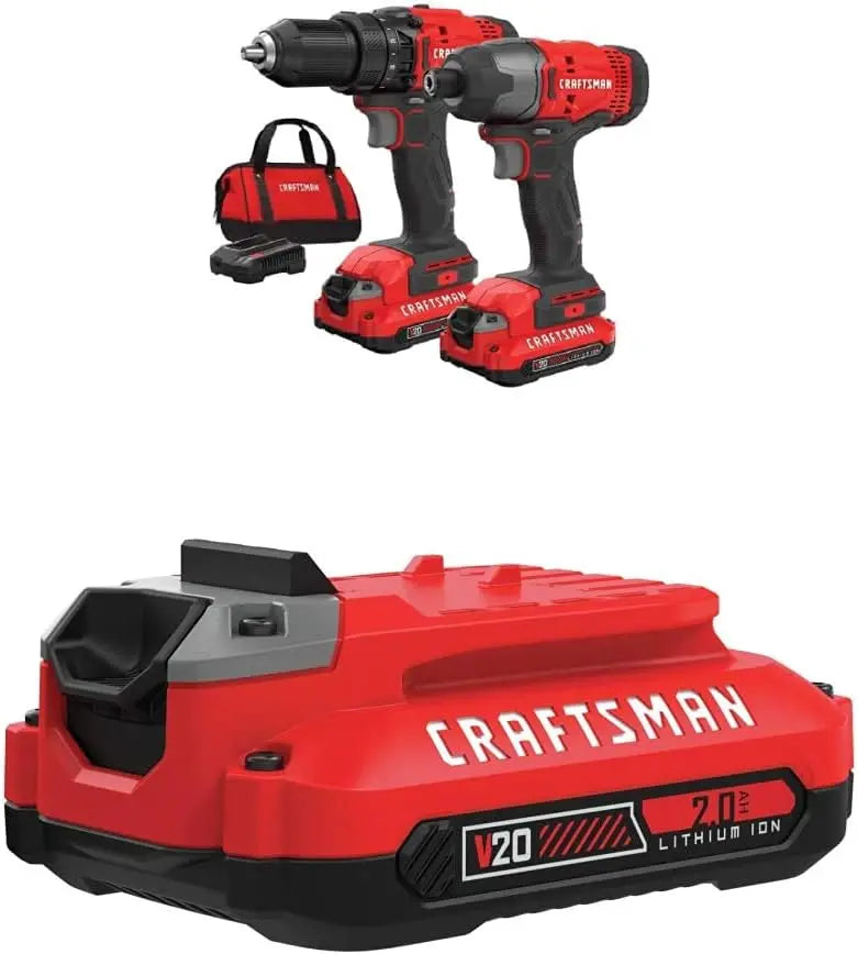 V20 MAX Cordless Drill & Impact Driver Combo — 2-Battery Kit with Fast Charger & All-in-One Power Tools