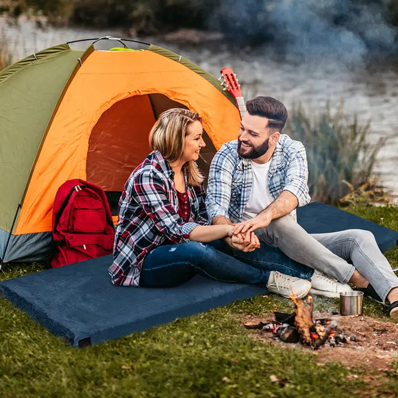 Waterproof Memory Foam Camping Mat – Roll-Up Floor Mattress with Carry Bag for Travel or Outdoors