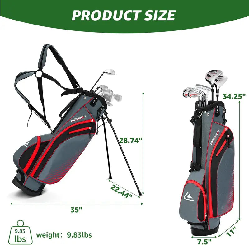 XDriveMax Men's Complete 8-Piece Golf Club Set – Driver, Irons, Putter, and Stand Bag Included