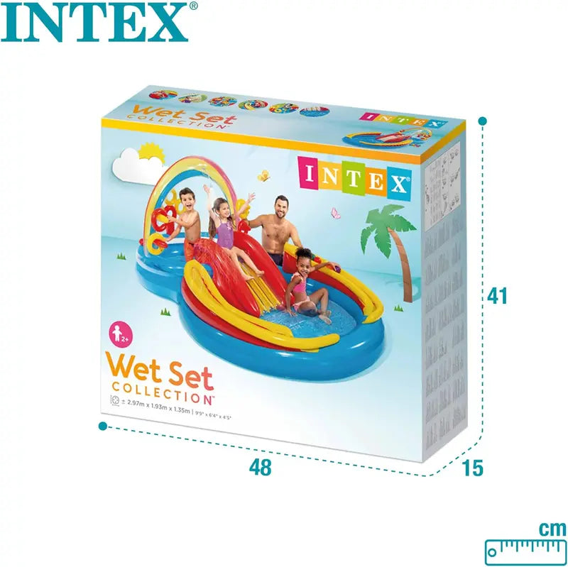 Intex Jungle Adventure Inflatable Play Center – 96″ x 78″ x 28″ Kiddie Splash Pool with Water Slide for Toddlers & Backyard Fun