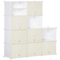 HOMCOM Modulares Platzsparendes Schuhregal, 12 Würfel aus PP-Kunststoff und Stahl, 125x32x125 cm