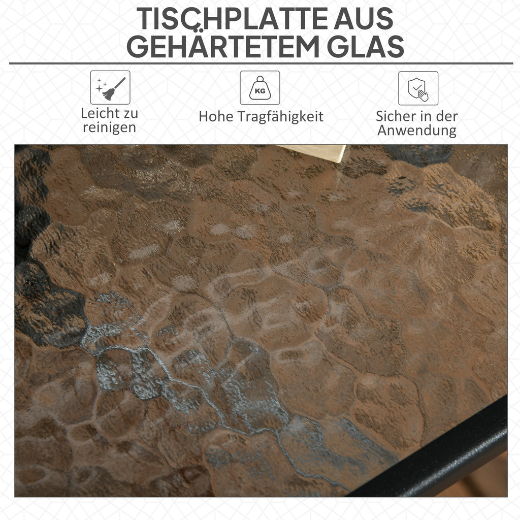 Outsunny Gartentisch Abnehmbar Metall 76x76 cm Wetterfest Balkontisch mit Schirmloch, rutschfest Schwarz