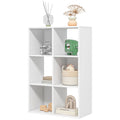 HOMCOM Weißes Bücherregal für Zuhause und Büro, Modernes Bücherregal mit Designregal, 6 Holzfächer, geräumig, Rechteckig, 61,5x29,5x91,5 cm, Weiß