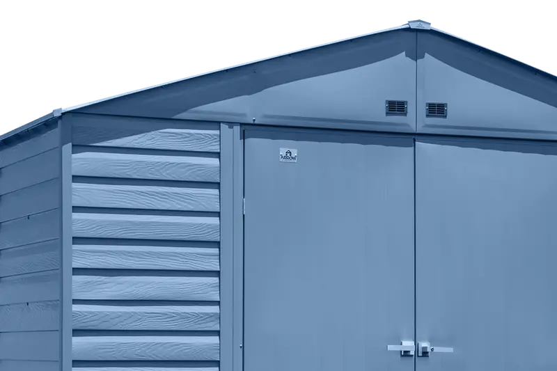 Select Steel 10 ft. x 14 ft. Premium Steel Storage Shed – Durable Blue-Grey Galvanized Construction