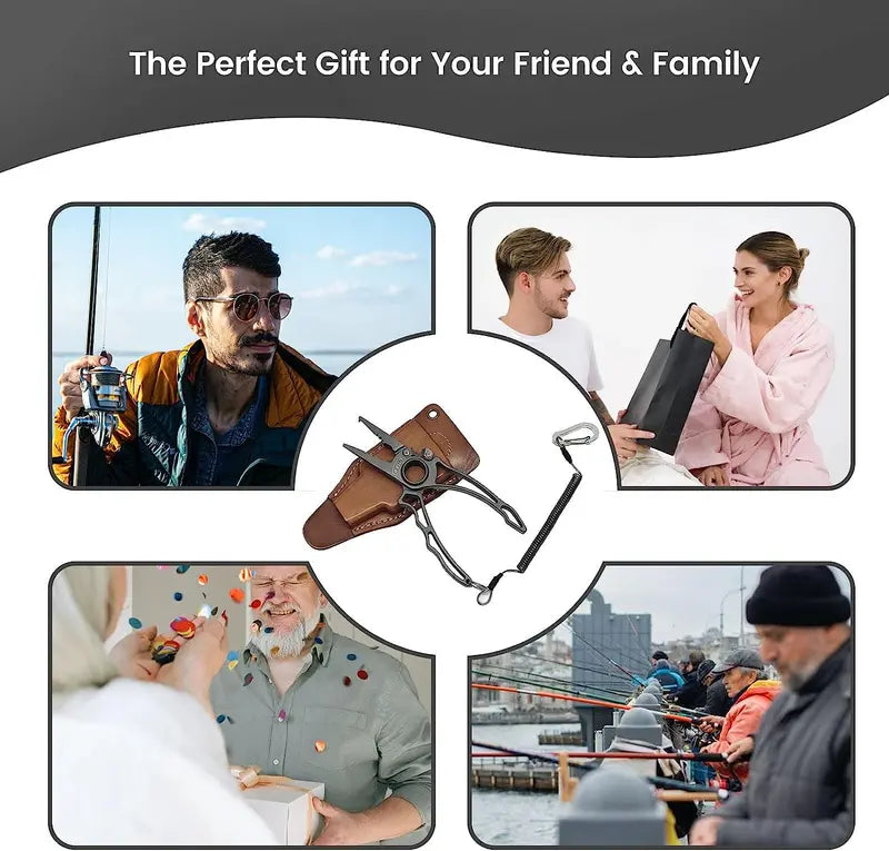 RXLUY Titanium Saltwater Fishing Pliers Kit – Tungsten Cutters, Hook Remover & Knot Tying Tool with Lanyard