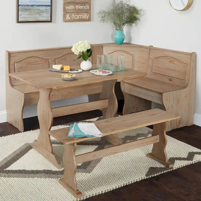 Simple Living Knox Nook 3-Piece Dining Set – Rustic Modern Table and Chairs