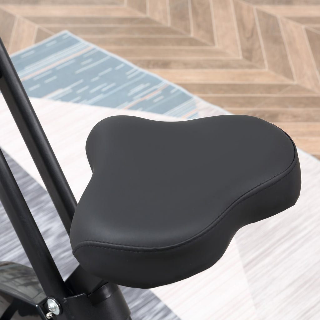 HOMCOM Professioneller Heimtrainer mit verstellbarem Widerstand und Höhe, aus Stahl und PP, 41x86x112 cm, Schwarz