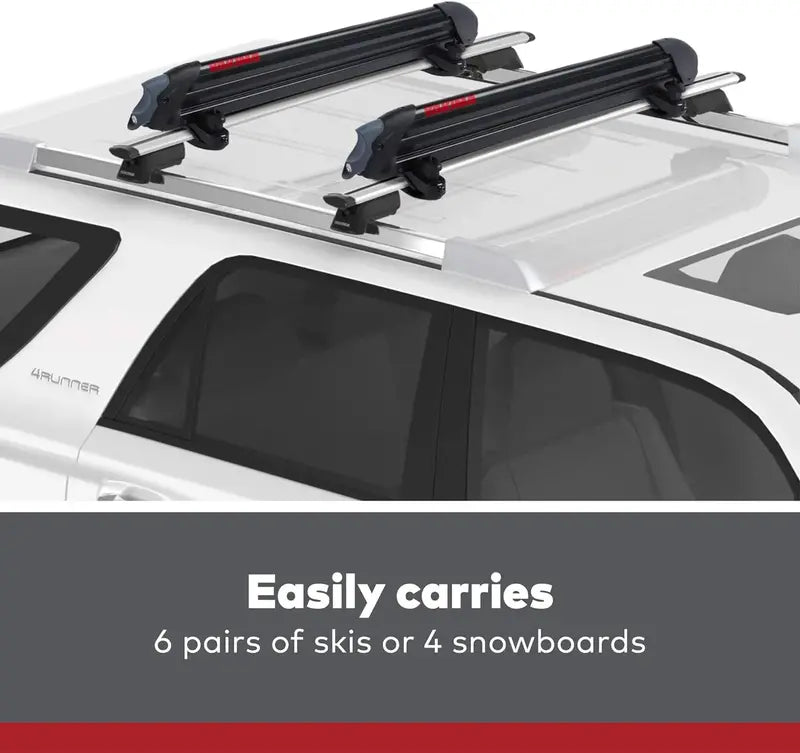 Yakima PowderHound 6-Pair Ski and Snowboard Carrier – Quiet Mount, Black Finish