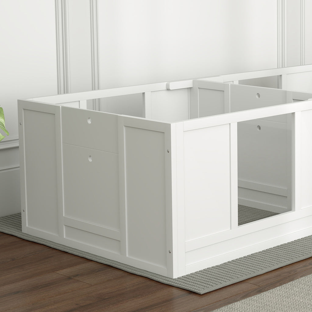 PawHut Welpenbox für Hunde, mit  klaren Paneelen, 2-Raum-Design, für kleine Hunde