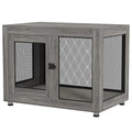 PawHut Hundebox, Welpenbox, mit Ablagefläche, wasserabweisendes Kissen, Stahlgitter, verstellbare Füße, 94x60x71,5 cm