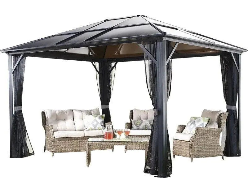 Wilmslow Aluminum Patio Gazebo – Rust-Resistant, Pop-Up Canopy Structure for Outdoor Living